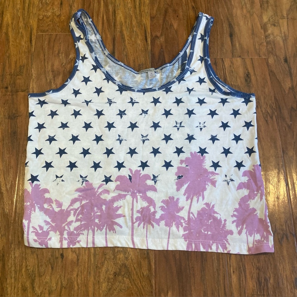 Charlotte Russe Cropped Open Back Beach Tank, Women’s Medium